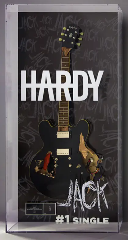 Hardy Guitar In Plexiglass Display Case